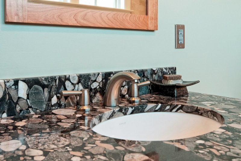 Custom Stone Sink Countertop Bathroom